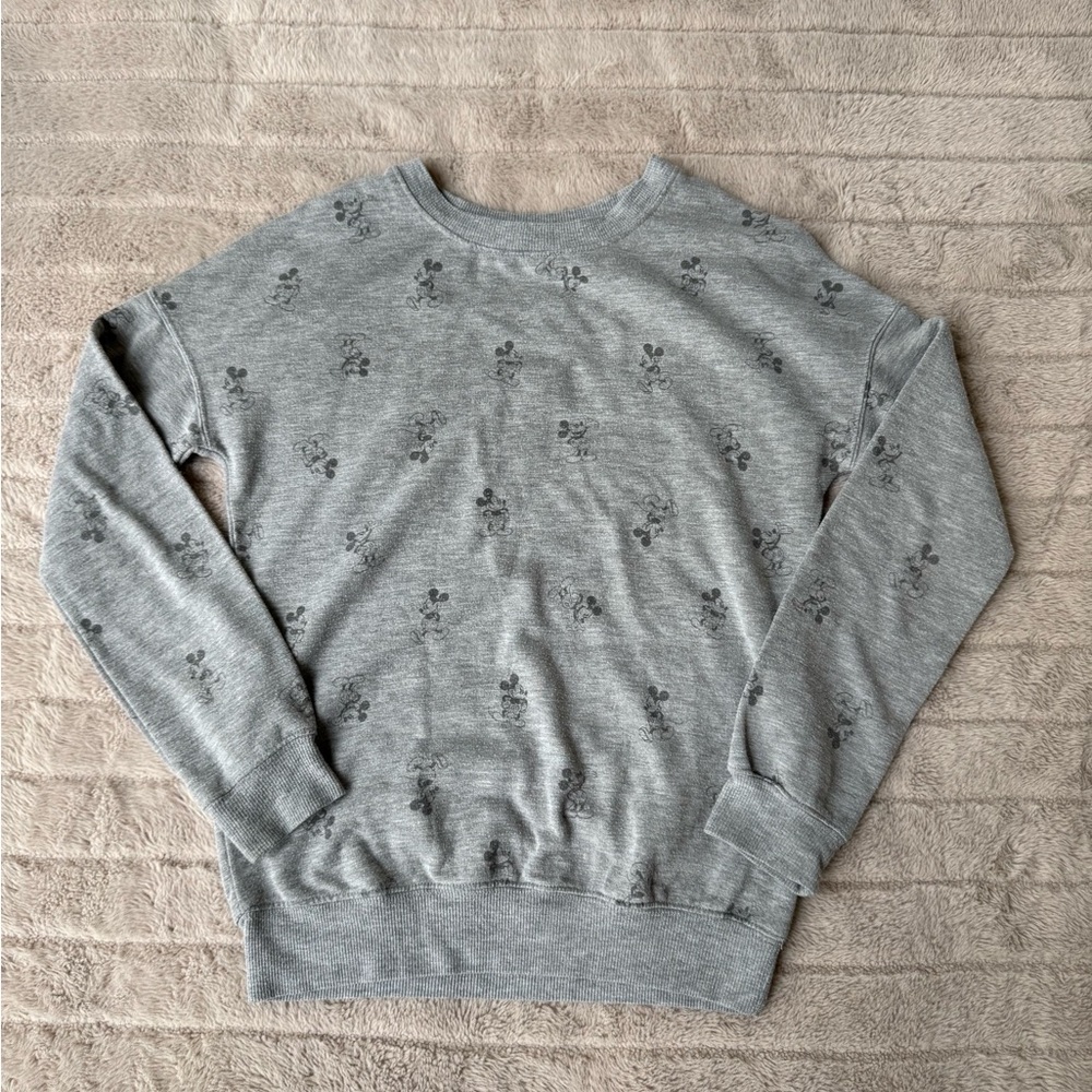 Women’s Disney Gray Mickey Mouse Crewneck Sweater